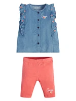 Rose Chambray Shirt and Leggings Set (0-24M)