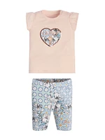 Mixed Print Heart Tee and Leggings Set (0-24M)