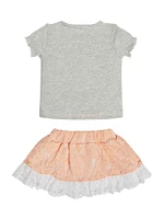 Sequin Tee and Lace Skirt Set (0-24M)