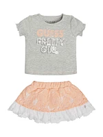 Sequin Tee and Lace Skirt Set (0-24M)