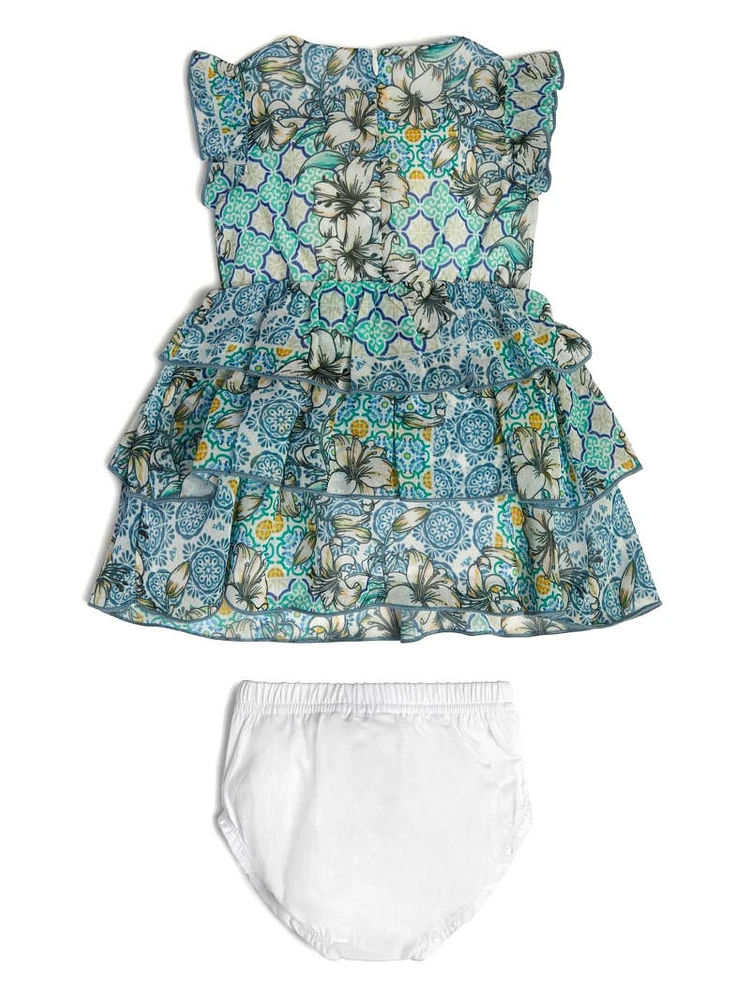 Printed Chiffon Dress and Bloomers Set (0-24M)