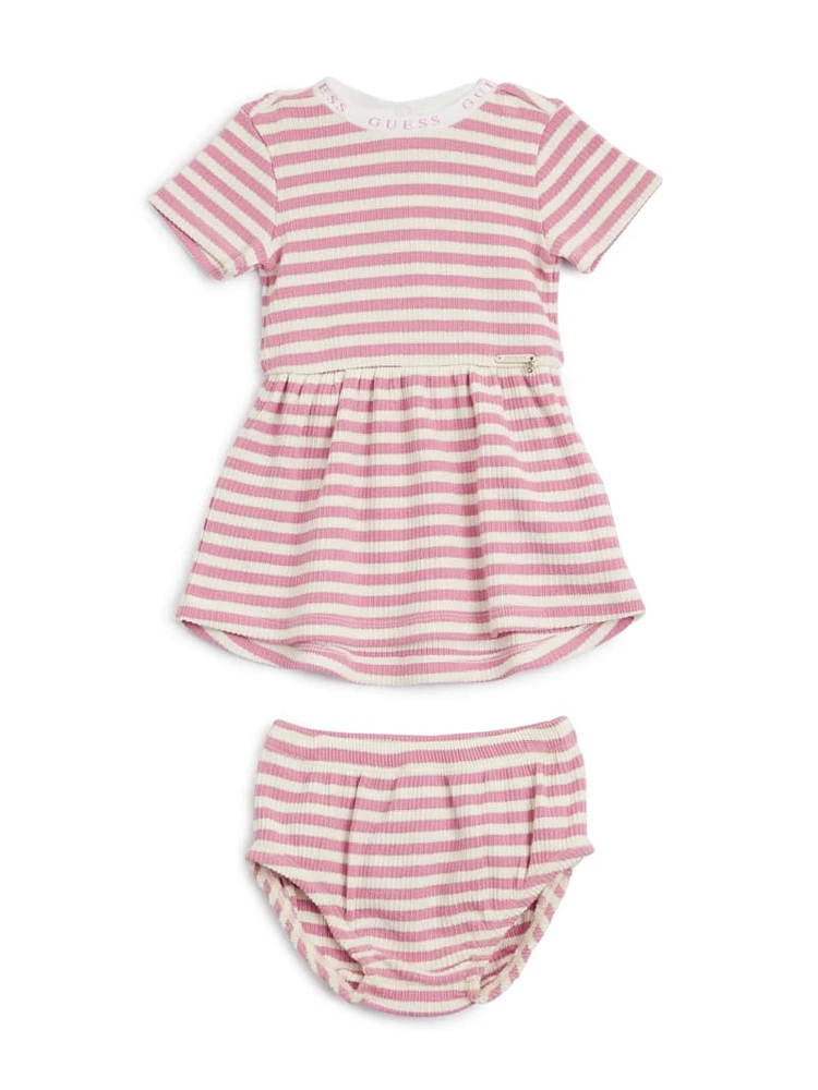 Shimmer Striped Dress Set (0-24M)