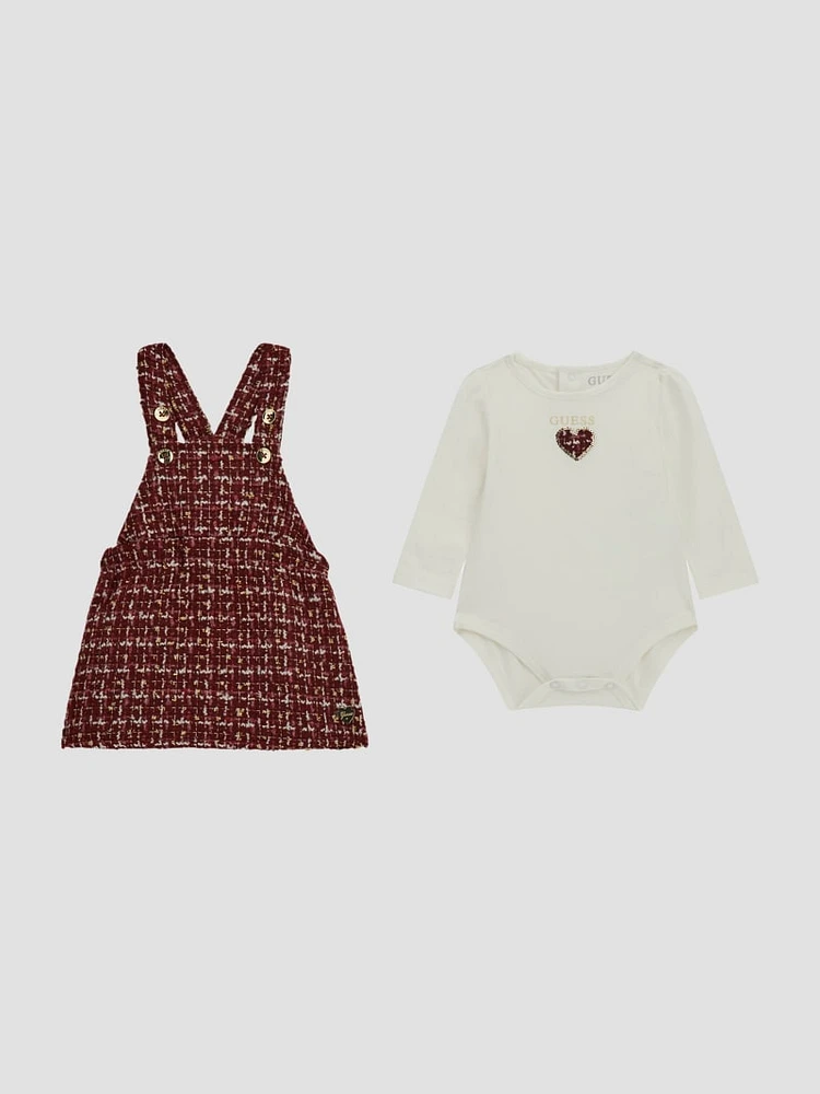 Heart Bodysuit and Tweed Skirtall Set (0-24M)