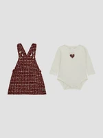 Heart Bodysuit and Tweed Skirtall Set (0-24M)