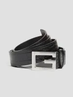 Calabria Crocodile-Embossed Belt