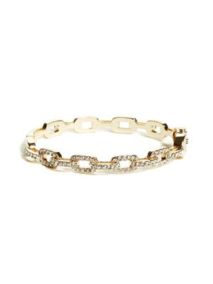 Rhinestone Chain-Link Bangle Bracelet