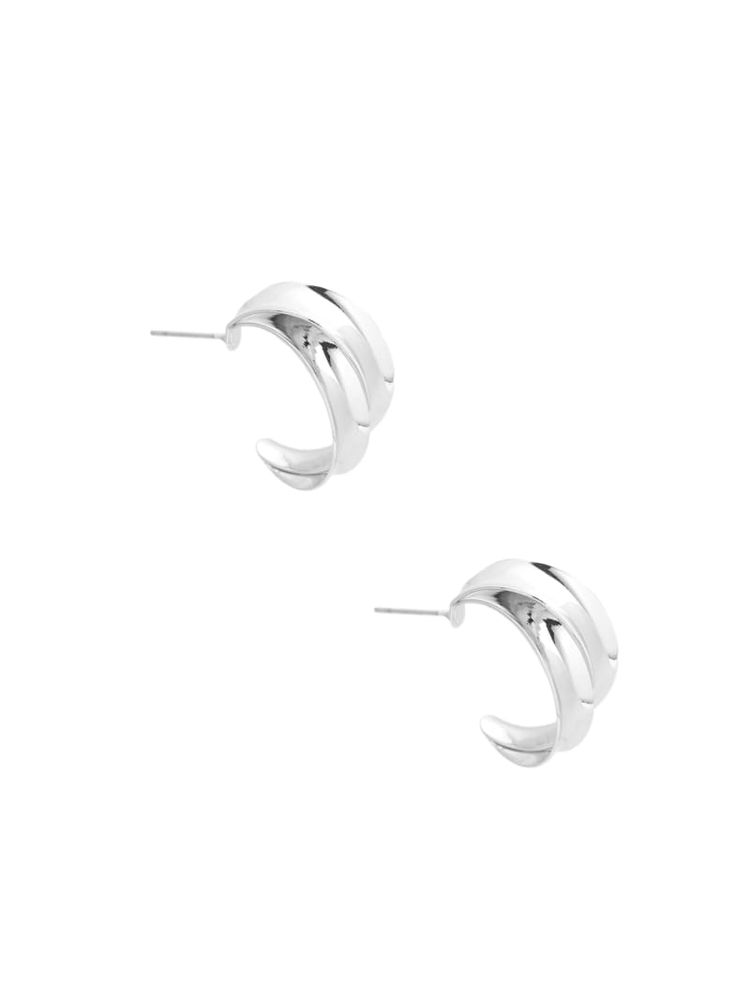 Silver-Tone Double Hoop Earring