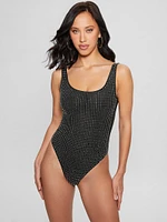 Rhinestone One-Piece Swimsuit