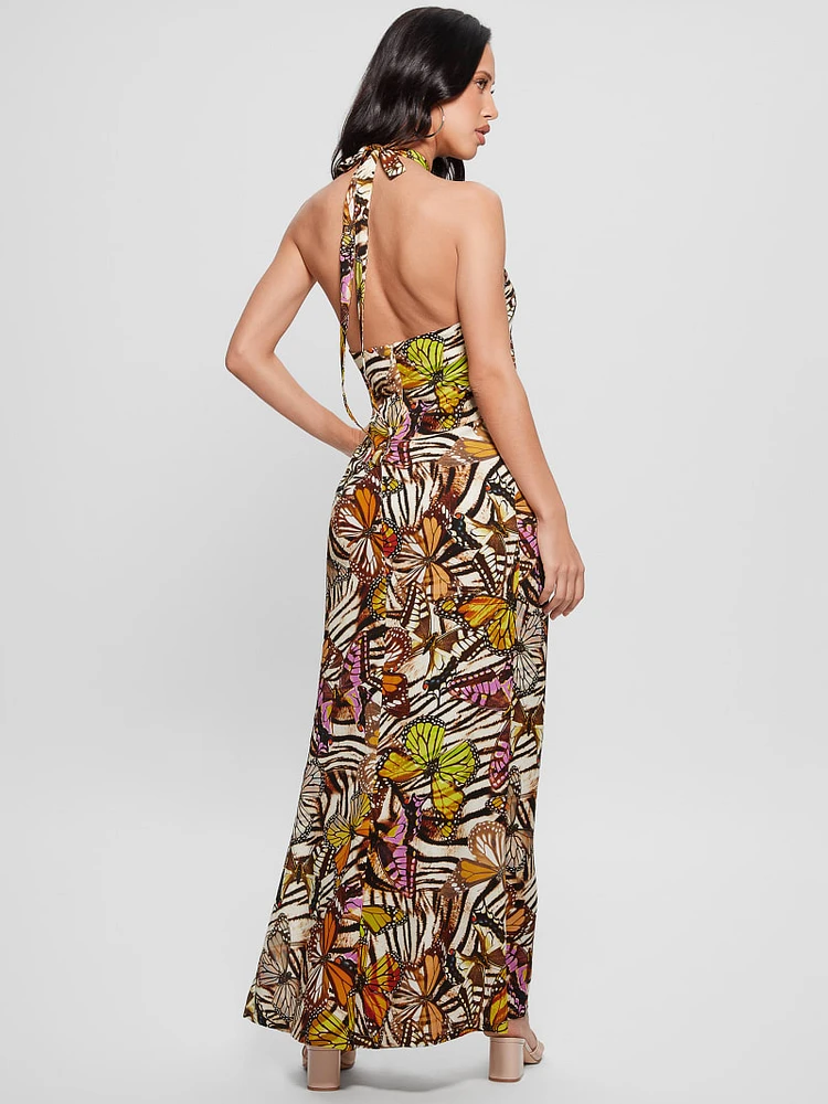 Ring Printed Maxi Dress