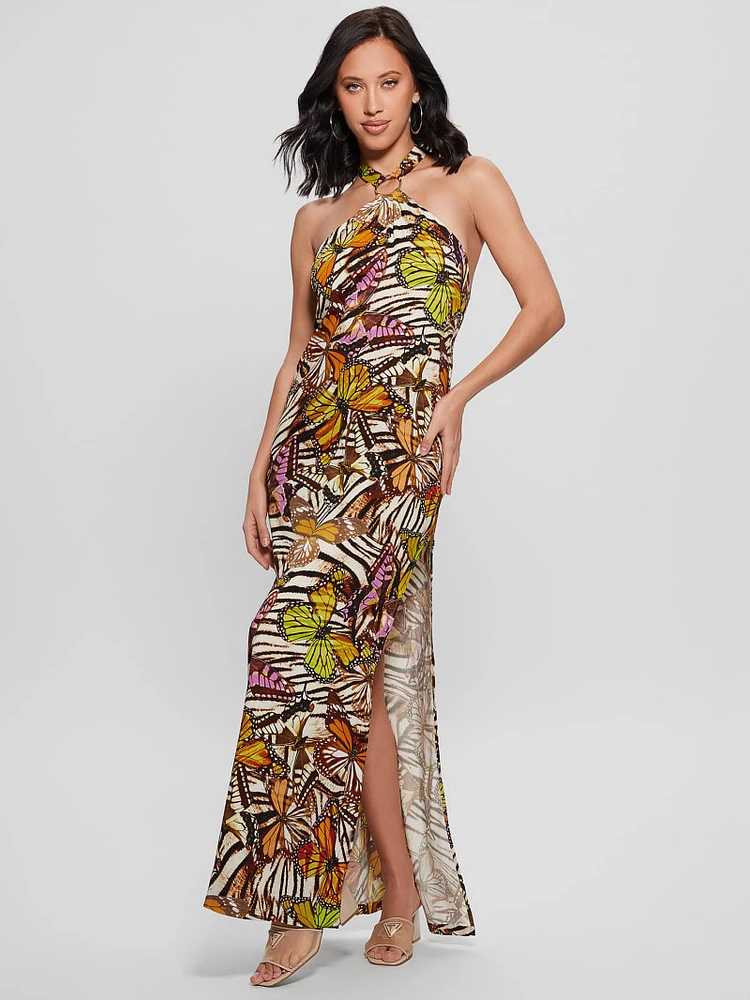 Ring Printed Maxi Dress