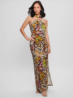 Ring Printed Maxi Dress