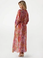 Long Silk-Blend Kimono