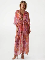 Long Silk-Blend Kimono