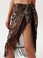 Eco Printed Sarong Swim Cover-Up