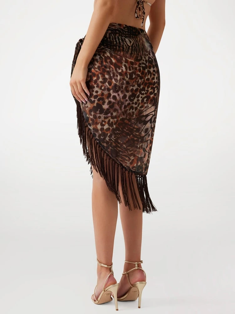 Eco Printed Sarong Swim Cover-Up