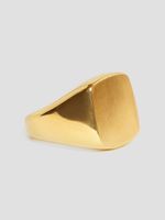Gold-Tone Stainless Steel Signet Ring 