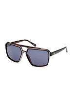 Metal Trim Plastic Navigator Sunglasses