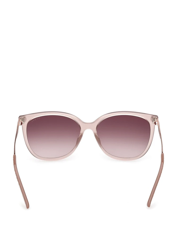 Plastic Round Cat-Eye Sunglasses