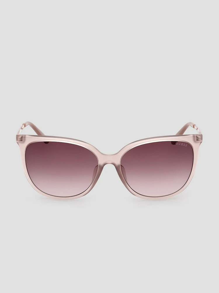 Plastic Round Cat-Eye Sunglasses