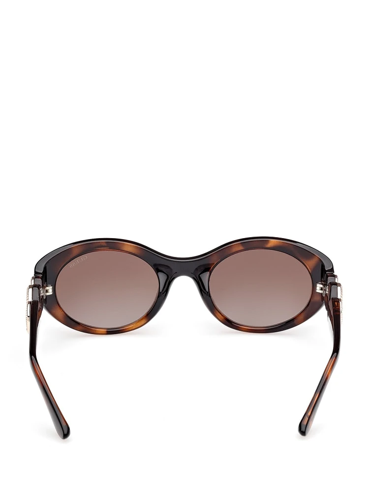 Oval Peony Plastic Sunglasses