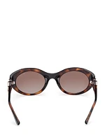 Oval Peony Plastic Sunglasses