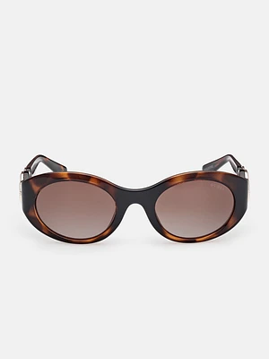 Oval Peony Plastic Sunglasses
