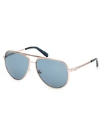 Aviator Striped Metal Sunglasses