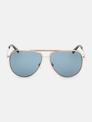 Aviator Striped Metal Sunglasses