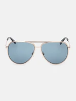 Aviator Striped Metal Sunglasses