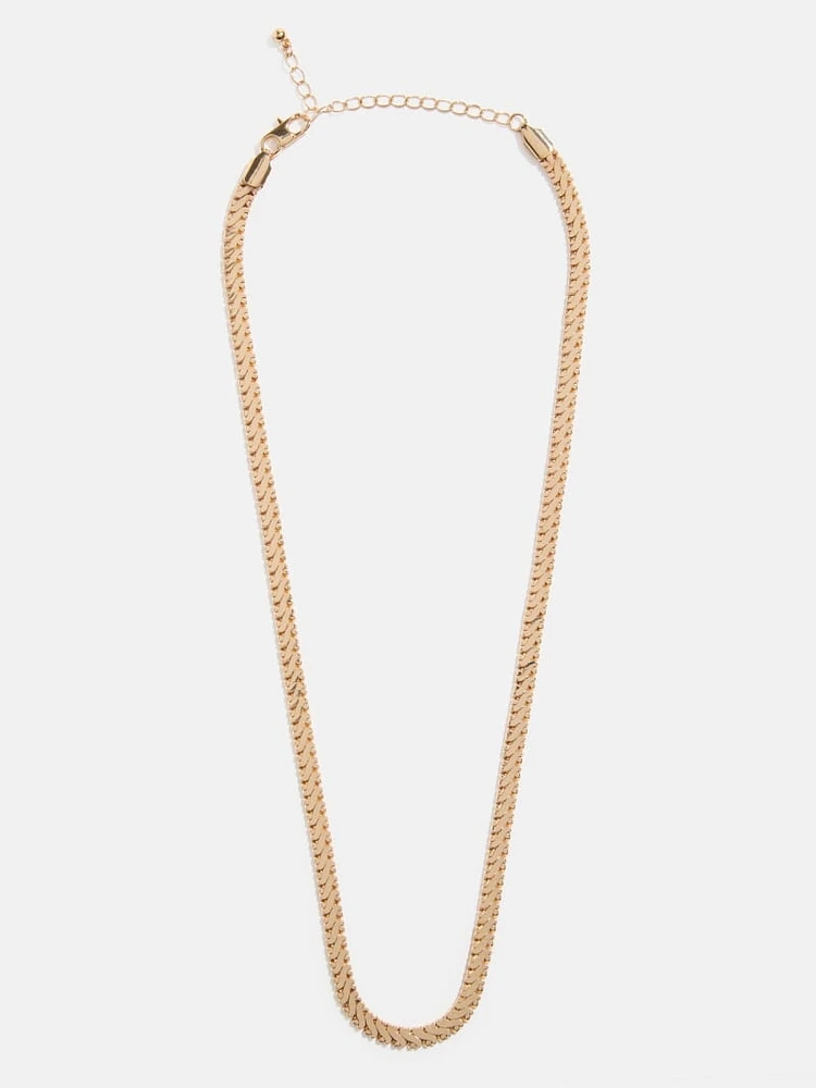 Gold-Tone Flattened Chain Necklace