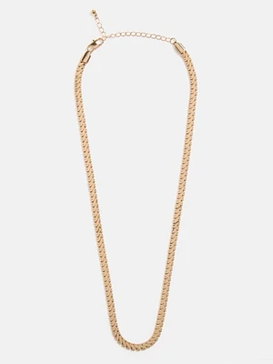 Gold-Tone Flattened Chain Necklace