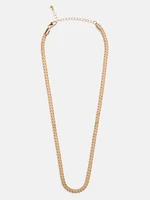 Gold-Tone Flattened Chain Necklace