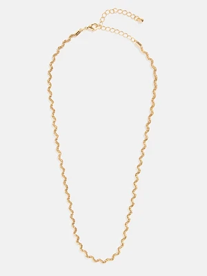 Wavy Gold-Tone Chain Necklace