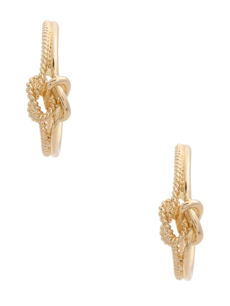 Knot Post Hoop Earrings