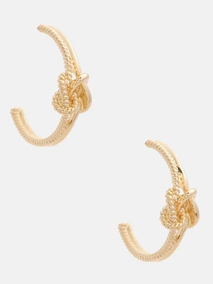 Knot Post Hoop Earrings