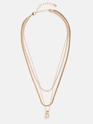 Gold-Tone Layered Chain Necklace