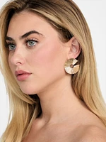 Textured Disc Stud Earrings