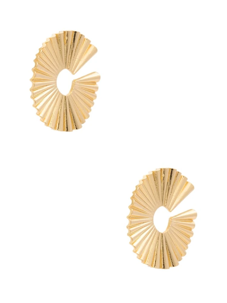 Textured Disc Stud Earrings
