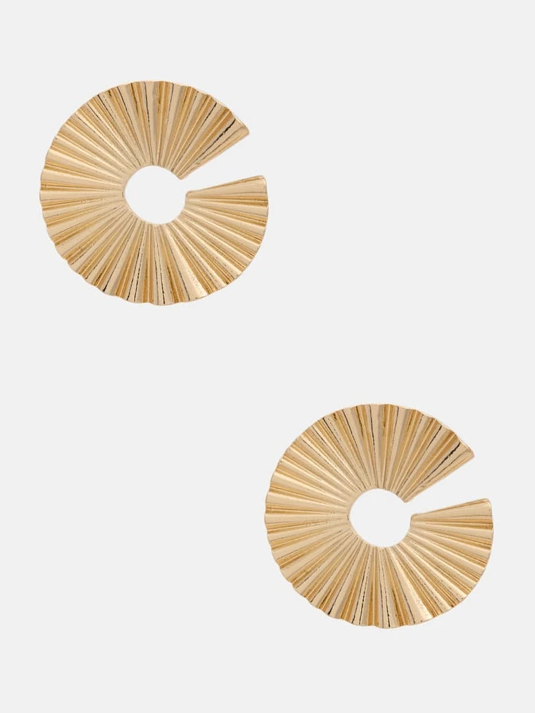 Textured Disc Stud Earrings
