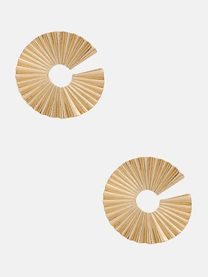 Textured Disc Stud Earrings
