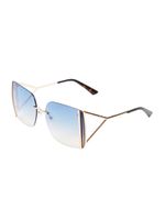 Gold Rimless Square Sunglasses