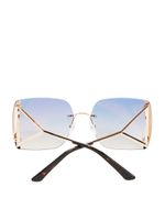 Gold Rimless Square Sunglasses