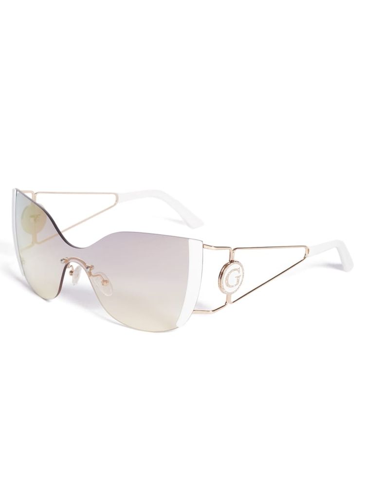 Mirrored Rimless Cateye Sunglasses