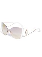 Mirrored Rimless Cateye Sunglasses