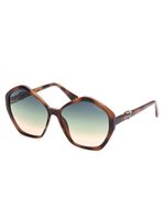 Oversized Geometric Logo Sunglasses