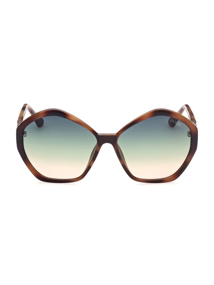 Oversized Geometric Logo Sunglasses