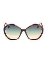 Oversized Geometric Logo Sunglasses