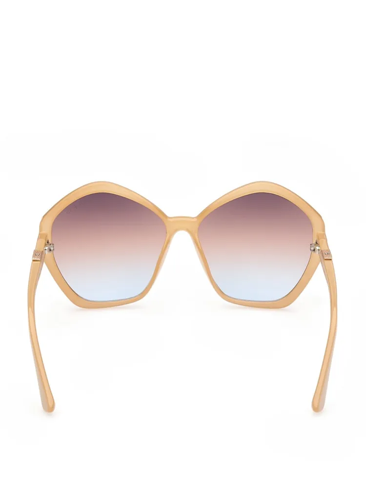 Oversized Geometric Logo Sunglasses