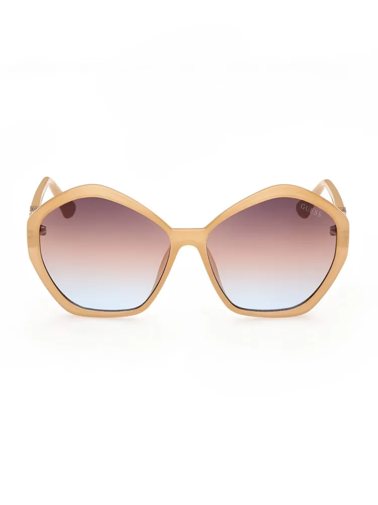 Oversized Geometric Logo Sunglasses