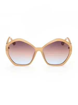 Oversized Geometric Logo Sunglasses